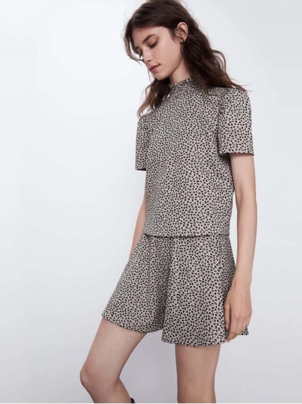 Zara Women's Beige Leopard Print top